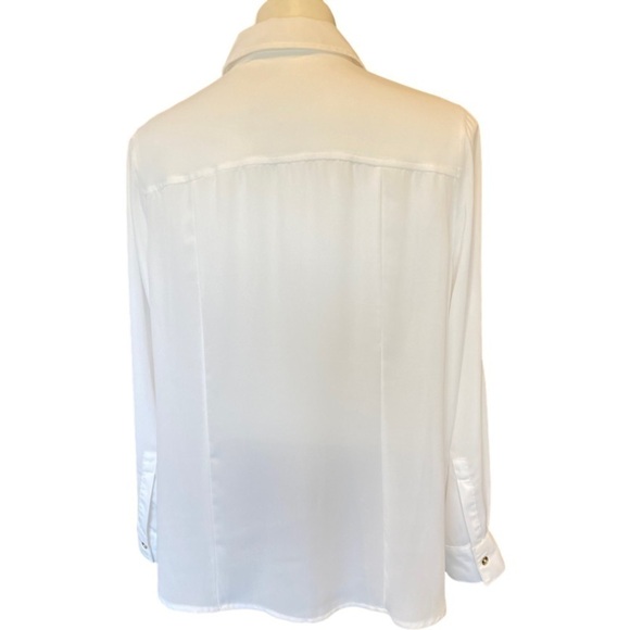MICHAEL Michael Kors White Blouse with Gold Zipper Long Sleeves Size 1X - Picture 3 of 14